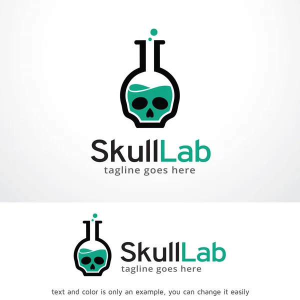 Skalle Lab logotyp mall Design vektor, Emblem, Design koncept, kreativa Symbol, ikon — Stock vektor