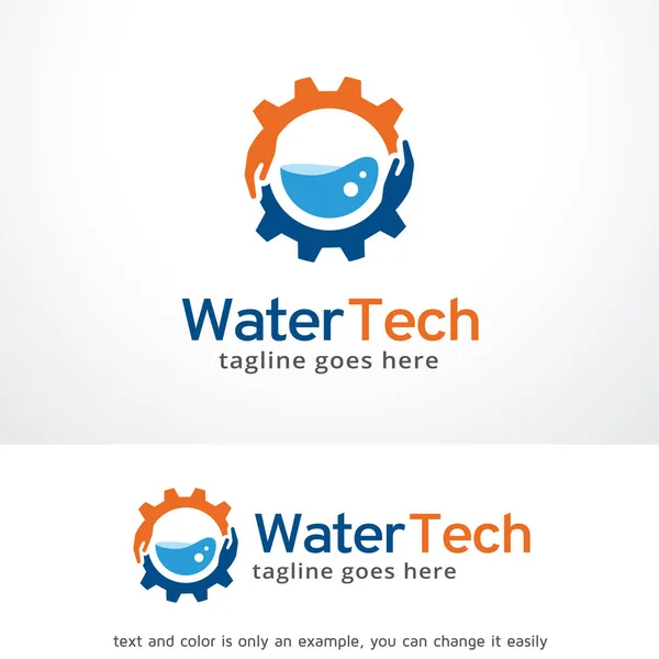 Vodní Tech Logo šablony Design vektor, znak, koncepce designu, kreativní Symbol, ikona — Stockový vektor