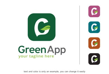 G harfi yaprak Logo şablonu tasarım vektör, amblem, tasarım konsepti, yaratıcı sembolü, simgesi