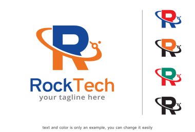 R harfi Logo şablonu tasarım vektör, amblem, tasarım konsepti, yaratıcı sembolü, simgesi