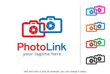 Fotoğraf Link Logo şablonu tasarlamak vektör, amblem, tasarım konsepti, yaratıcı simge, simge
