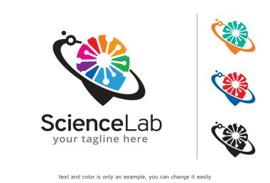 Bilim Laboratuvarı Logo Şablon Tasarım Vektörü, Amblem, Tasarım Konsepti, Yaratıcı Sembol, Simge Simgesi, Simge