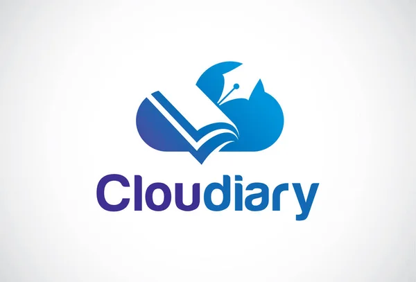 Cloud Diary Logo Template Design Vetor, Emblema, Conceito de Design, Símbolo Criativo, Ícone —  Vetores de Stock