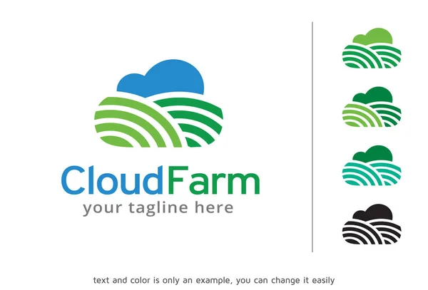 Cloud Farm Logo Template Design Vetor, Emblema, Conceito de Design, Símbolo Criativo, Ícone —  Vetores de Stock