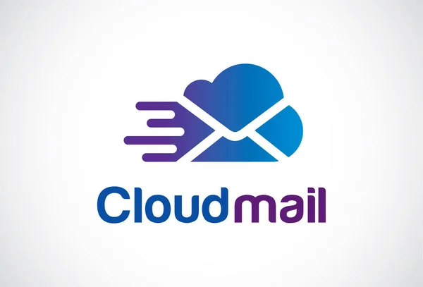 Cloud Mail Logo Template Design Vetor, Emblema, Conceito de Design, Símbolo Criativo, Ícone —  Vetores de Stock