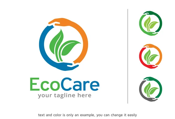 Eco Care Logo Template Design Vector, Emblem, Design Concept, Creative Symbol, Icon — Stock Vector