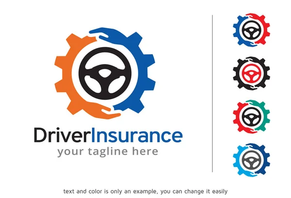 Driver Insurance Logo Template Design Vetor, Emblema, Conceito de Design, Símbolo Criativo, Ícone — Vetor de Stock