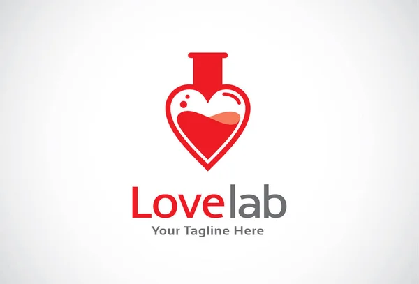 Diseño de la plantilla de logotipo de Love Lab Vector, emblema, concepto de diseño, símbolo creativo, icono — Vector de stock