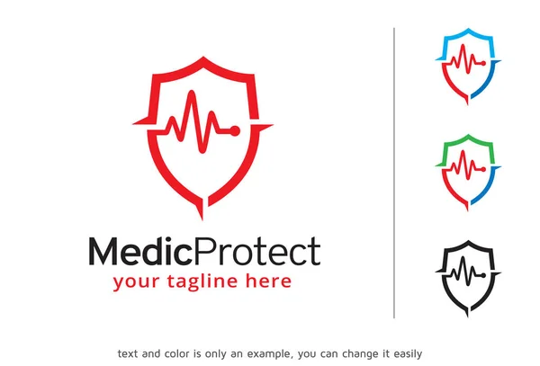 Medic Protect Logo Template Design Vector, Emblem, Design Concept, Creative Symbol, Icon - Stok Vektor