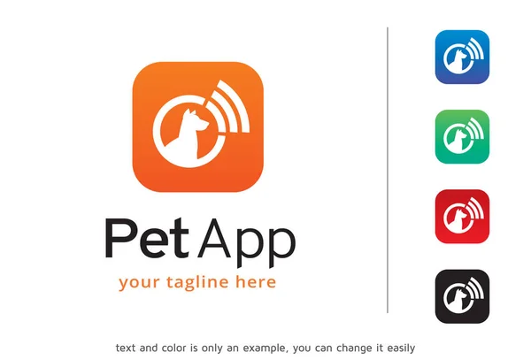 Pet App Logo Template Design Vetor, Emblema, Conceito de Design, Símbolo Criativo, Ícone — Vetor de Stock