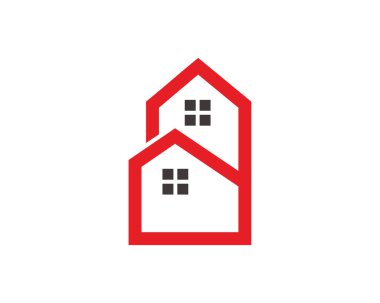 Evi Logo şablonu tasarlamak vektör, amblem, tasarım konsepti, yaratıcı sembol simge