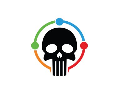 Kafatası Logo şablonu tasarlamak vektör, amblem, tasarım konsepti, yaratıcı sembol simge