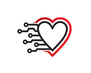 Teknoloji Logo şablonu tasarlamak vektör, amblem, tasarım konsepti, yaratıcı simge, simge seviyorum