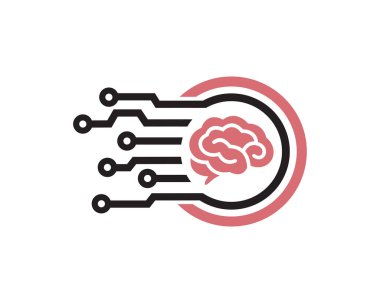 Beyin Teknolojisi Logosu Tasarım Vektörü, Amblem, Tasarım Konsepti, Yaratıcı Sembol, Simge Simgesi, Simge