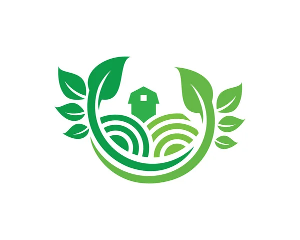 Diseño de Plantilla de Logo de Tierras Agrícolas Vector, Emblema, Concepto de Diseño, Símbolo Creativo, Icono — Vector de stock