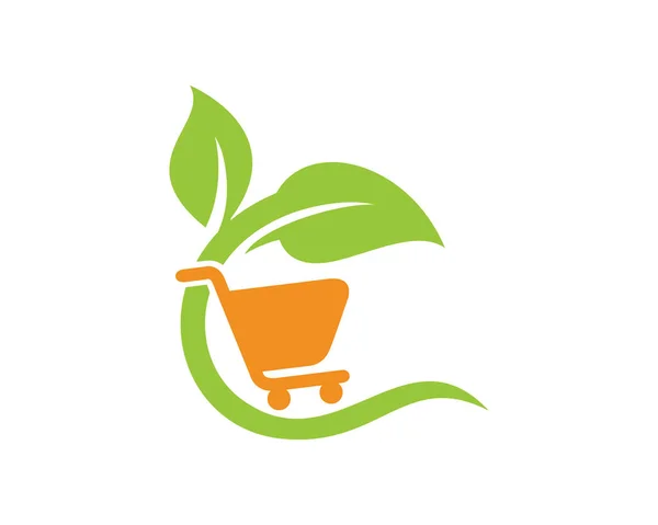 Modelo de logotipo do mercado verde Vetor de design, Emblema, Conceito de design, Símbolo criativo, Ícone — Vetor de Stock