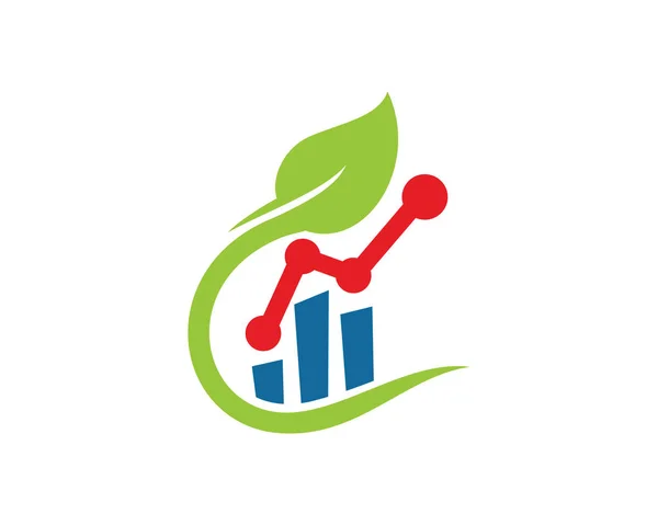 Green Chart Logo Template Design Vetor, Emblema, Conceito de Design, Símbolo Criativo, Ícone —  Vetores de Stock