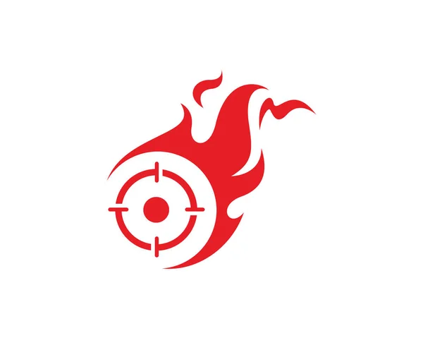 Modèle de logo de feu cible vecteur de conception, emblème, concept de conception, symbole créatif, icône — Image vectorielle