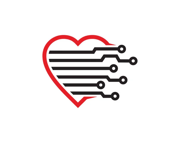Tecnologia do amor Logo Template Design Vector, Emblema, Conceito de Design, Símbolo Criativo, Ícone — Vetor de Stock