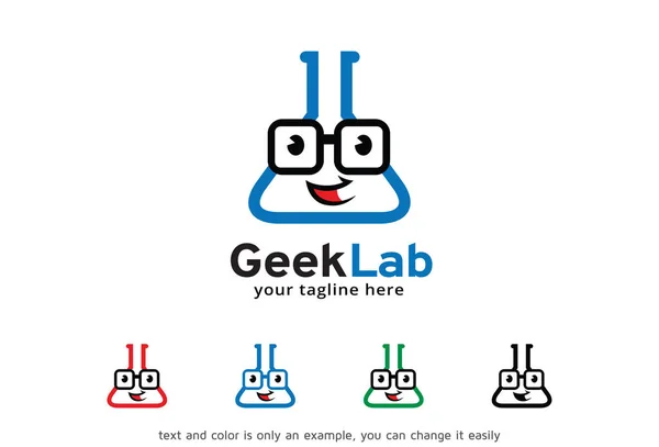 Geek Lab Logo Template Design Vetor, Emblema, Conceito de Design, Símbolo Criativo, Ícone — Vetor de Stock