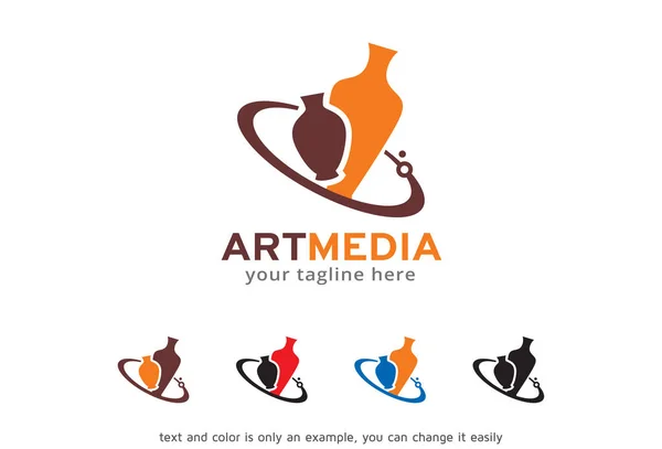 Art Media Logo Template Design Vector, Emblema, Conceito de Design, Símbolo Criativo, Ícone —  Vetores de Stock