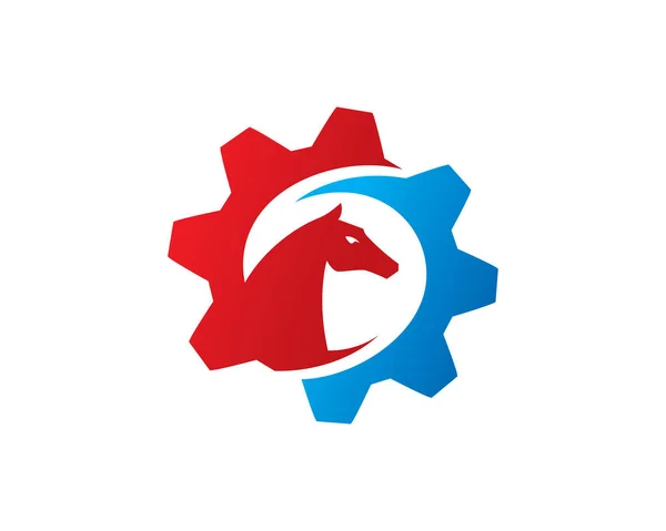 Modelo Logotipo Quadrado Tecnologia Cavalo Abstrato — Vetor de Stock