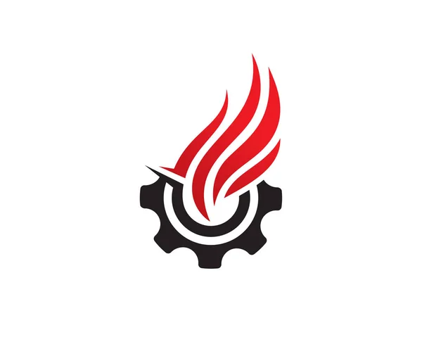 Plantilla Logotipo Cuadrado Tecnología Fuego Abstracto — Vector de stock
