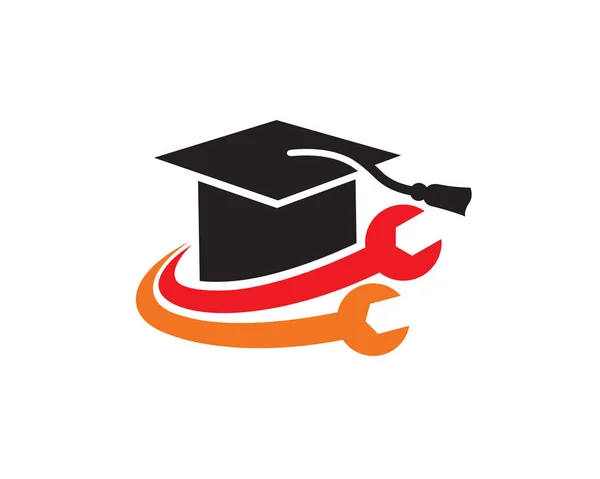Modello Logo Quadrato Istruzione Astratta — Vettoriale Stock