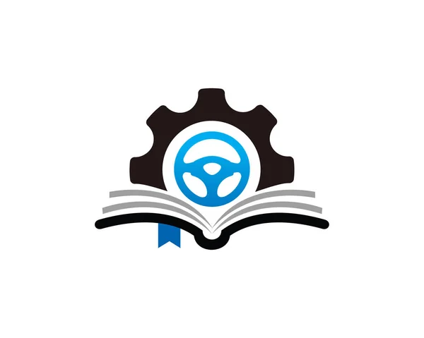 Modelo Logotipo Livro Motorista Abstrato — Vetor de Stock