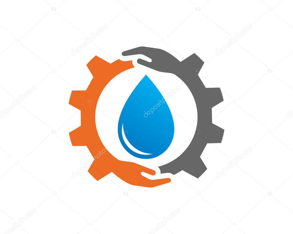 Water Technology Care Logo Template Design Vector, Emblem, Design Concept