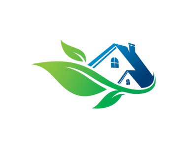 Eco House Logo şablonu tasarlamak vektör, amblem, tasarım konsepti, yaratıcı sembol simge