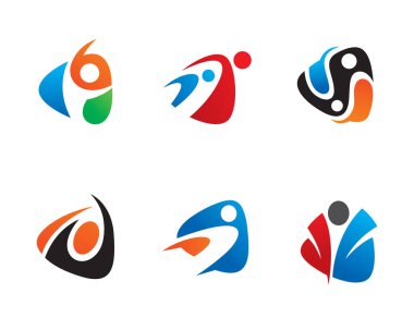 İnsanlar Logo şablonu tasarlamak vektör, amblem, tasarım konsepti, yaratıcı simge, simge