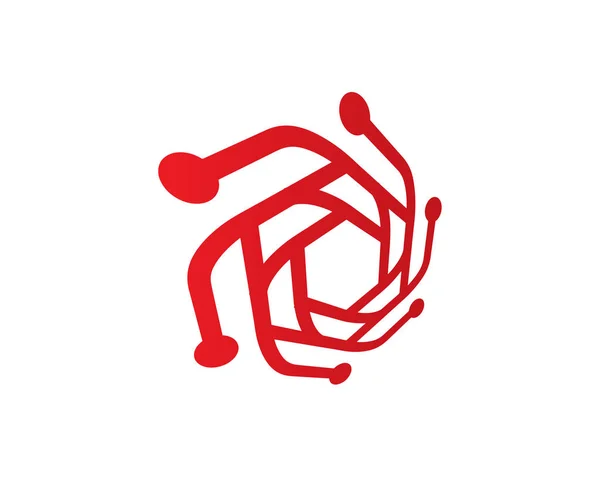 Plantilla de logotipo de Circle Tech Vector de diseño, emblema, concepto de diseño, símbolo creativo, icono — Vector de stock