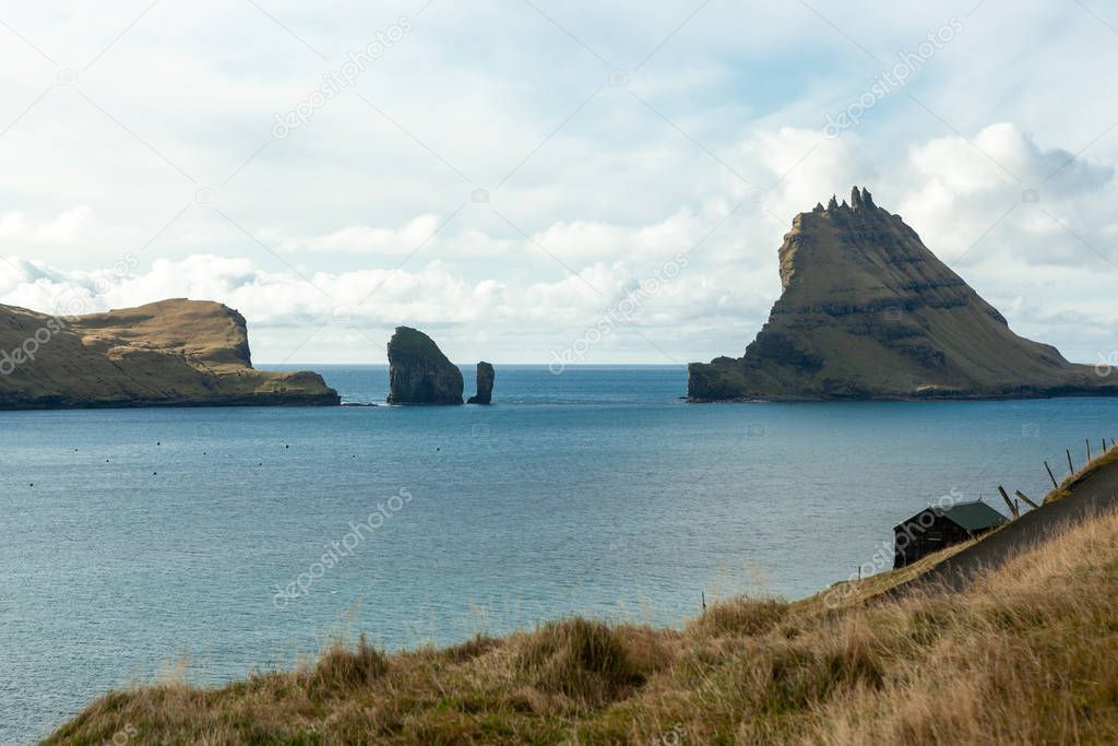 Rocks in the ocean on Faroe Islands