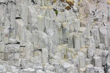 İzlanda 'da bazalt kolon oluşumu. Arkaplan 