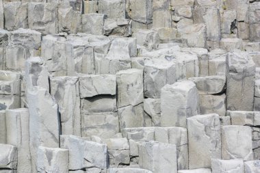 İzlanda 'da bazalt kolon oluşumu. Arkaplan 