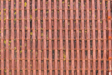 Shingles laid on the roof of the house, close up