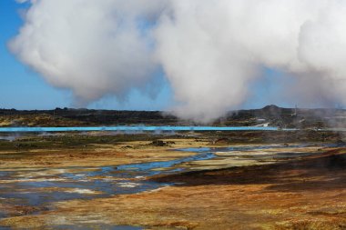 Dünyanın bağırsaklarından buhar yükseliyor. İzlanda 'da gayzer. Alternatif enerji kaynağı