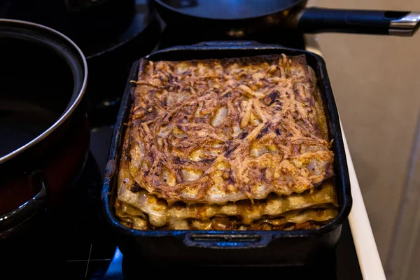 ready-made Italian lasagna in the form. Delicious, homemade meals