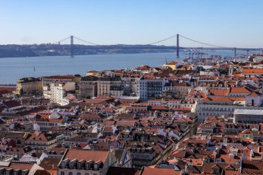 Üst Manzara Lisbon. Portekiz 'in güzel tarihi şehri
