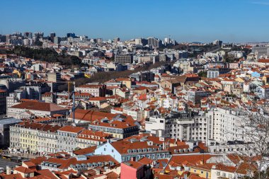 Üst Manzara Lisbon. Portekiz 'in güzel tarihi şehri
