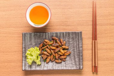 Gıda böcek, kızarmış böcekler ya da kriket böcek gevrek