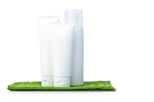Embalaje cosmético blanco en blanco — Foto de Stock