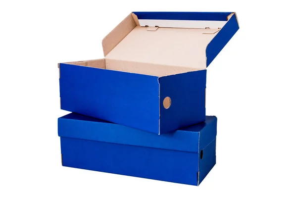 Caja de zapatos abierta azul —  Fotos de Stock