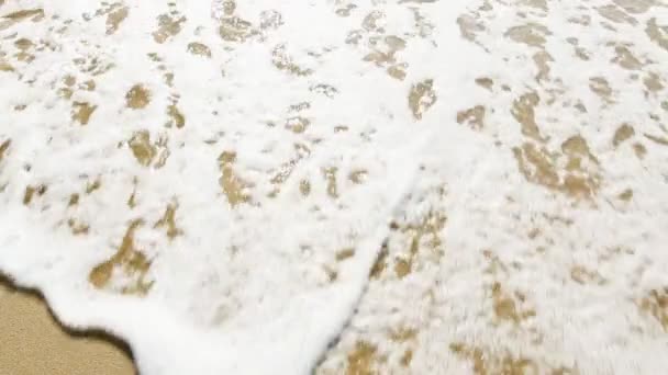 海の砂のビーチの休日背景 熱帯のビーチ 上波ビーチと水 — ストック動画