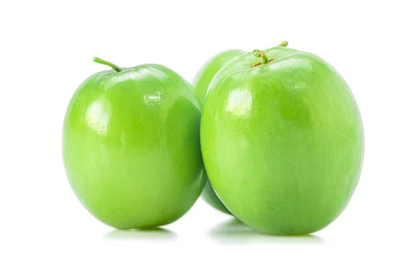 Jujubes Aap Appel Fruit Met Groen Blad Geïsoleerd Een Witte — Stockfoto