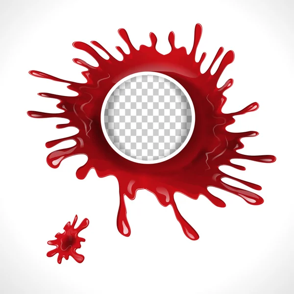 Sangre salpicadura círculo marco — Vector de stock