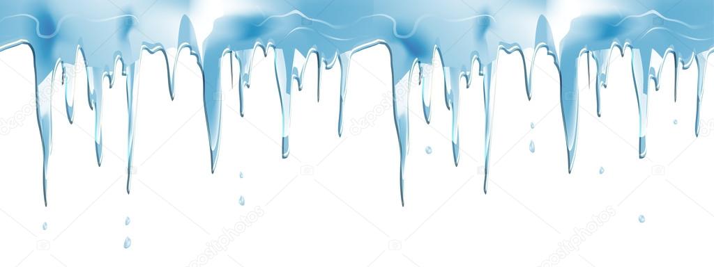 icicles realistic seamless vector border 