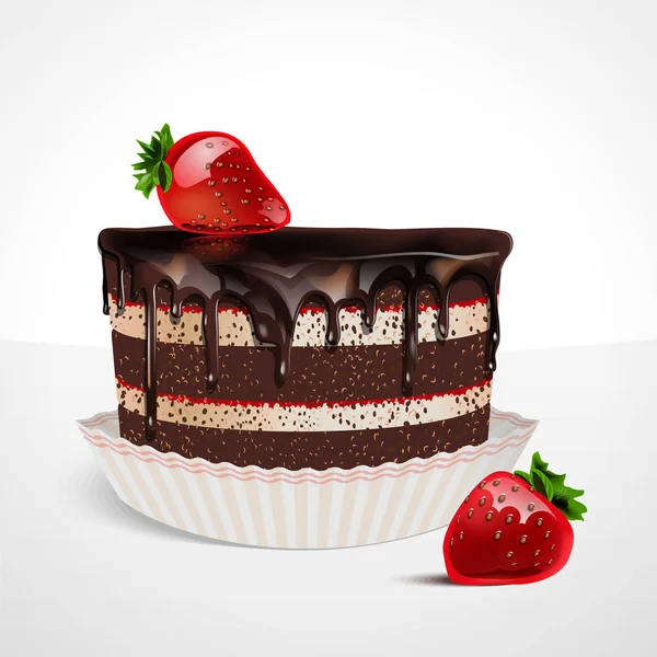 Cupcake Vector realistic dessert — Stock Vector