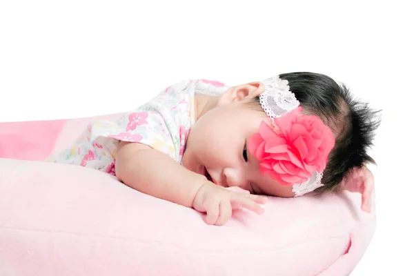 Portrait of adorable baby girl. Isolated on white background wit — Stock Photo, Image